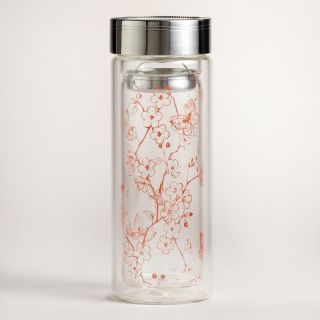 Red Cherry Blossom Glass Tea Carafe  World Market