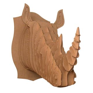 CARDBOARD RHINO TROPHY HEAD  mount animals, fake rhino 