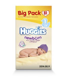 Huggies Newborn Size 1 Nappies 81 Pack  (4 11lbs/2 5kg)   disposable 