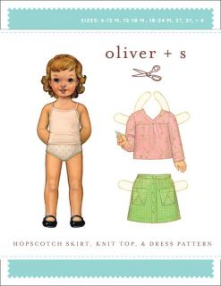 Oliver + S Hopscotch Skirt, Knit Top + Dress Pattern Sizes 6 Months 