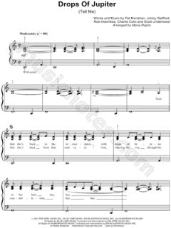 Image of Train   Drops of Jupiter (Tell Me) Sheet Music (Easy Piano 