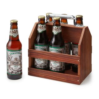 WOODEN 6 PACK BEER TOTE  beer holder, carrier  UncommonGoods