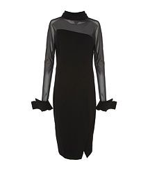 Donna Karan Sheer Turtleneck Dress