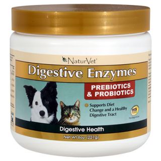 NaturVet Digestive Enzymes with Prebiotics & Probiotics (Click for 