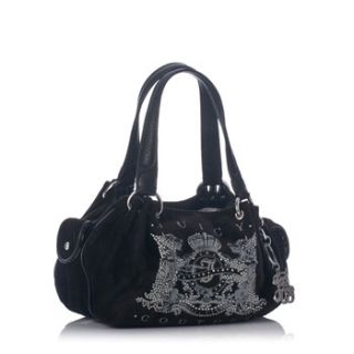 Juicy Couture Black Velour Baby Fluffy Bag