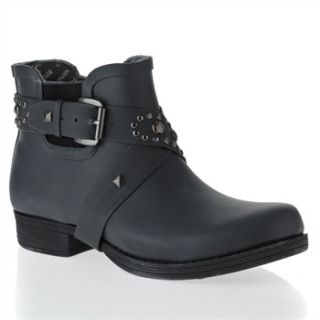 Colors Of California Grey Studded Biker Ankle Rain Boots