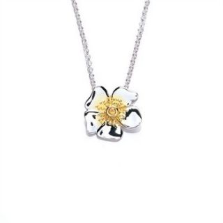Daisy Jewellery Sterling Silver/Plated Gold Single Daisy Necklace