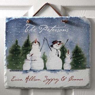 3034   Snow Family Personalized Slate Plaque 