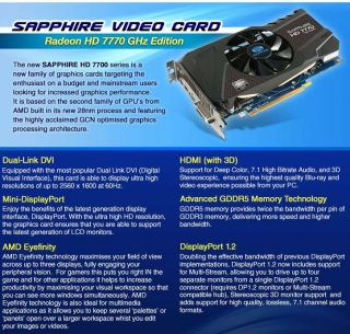 Sapphire Radeon HD 7770 GHz Ed. 1GB GDDR5 PCie 3.0 Product Details