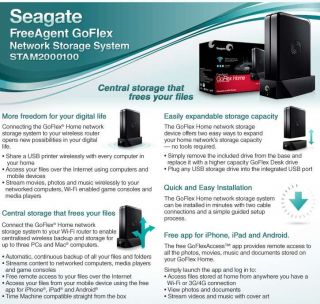 Seagate STAM2000100 FreeAgent GoFlex Home Network Storage System   2TB 