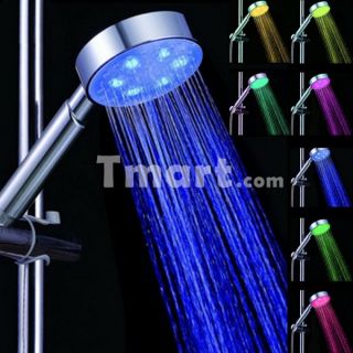 ABS Rainfall 7 Colors Changing LED Flash Light Bathroom Hand Held 
