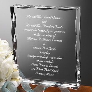 Custom engrave their Wedding Invitation or Any Wording You Choose