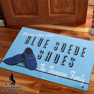 11942   Elvis Blue Suede Shoes™ Personalized Doormat 