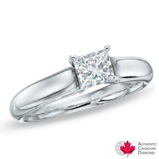 CT. Certified Canadian Princess Cut Diamond Solitaire Engagement 