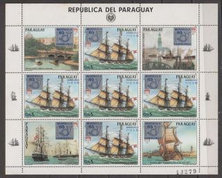 Paraguay stamp M/S MNH Michel 3885 Sc 2146 Sail ships paintings