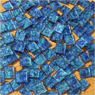 100 Blue Bluegreen Van Gogh 1/2 Square Glass Mosaic Tile