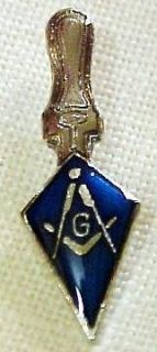 Masonic Compass Square G Blue Gold White Lapel Pin New