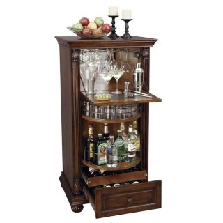 Howard Miller Cognac Hide A Bar Liquor Cabinet