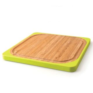 Square Bamboo Silicone Cutting Board at Brookstone—Buy Now