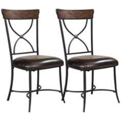 Hillsdale Cameron Set of 2 X Back Metal Dining Chairs