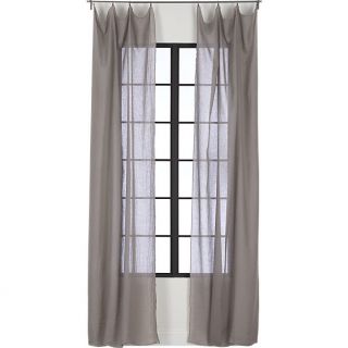 French Belgian light grey linen panel in curtain panels  CB2