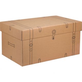 cardboard storage trunk in storage  CB2