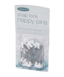 Mothercare Snap Lock Nappy Pins  10 Pack   reusable nappies 