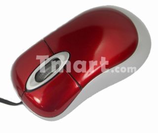 USB Mini Optical Scroll Wheel Mouse with Retractable Cable for PC 