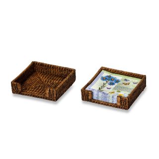 Clio Rattan Napkin Holder at Brookstone—Buy Now