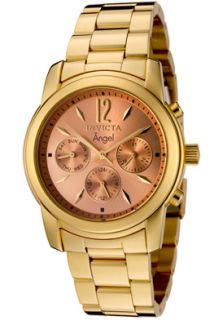 Invicta 0464 Watches,Womens Angel Salmon Dial 18k Gold Plated, Women 