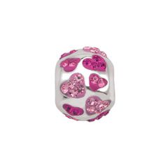Persona Sterling Silver Pink Hearts Crystal Bead   Zales