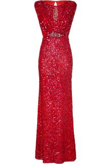 Jenny Packham Scarlet Red Sleeveless Sequin Gown  Damen  Kleider 