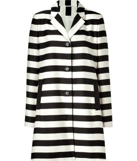 Hugo Light Beige Stripe Marinda Coat  Damen  Mäntel   