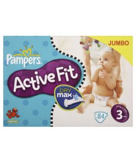 Pampers Active Fit Midi Size 3 Nappies 84 Nappies  (9 20lbs/4 9kg 