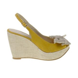 Eva Lopez Yellow Bow Shoes 10cm Heel