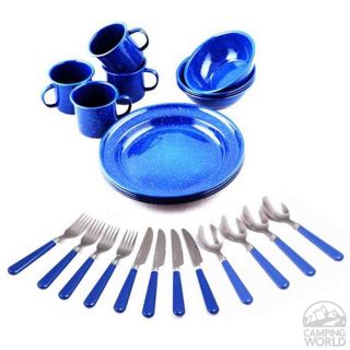 24 Piece Dinnerware Set   Blue   Unica Household Inc 11250   Cups 