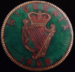 ENAMELED 1805 HIBERNIA (ENAMELLED COIN) BROOCH GEORGIUS III