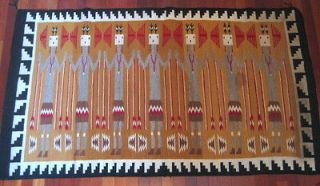 Large Old Navajo 7 Yei Rug Weaving Native American Indian Provenance 