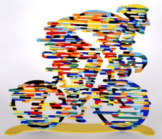 David Gerstein Modern Art Tour De France Cyclist Metal Sculpture 