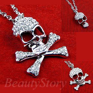 ADDL Item  pirate skeleton skull anchor necklace 