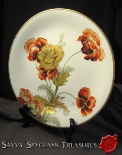 Large Hand Painted Lewis Straus & Son Limoges Roses & Gold Charger 