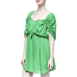 Halston Heritage Green Chiffon/Silk Kaftan Dress