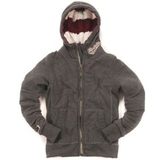 Superdry Grey Cable Knit Lined Hooded Jumper