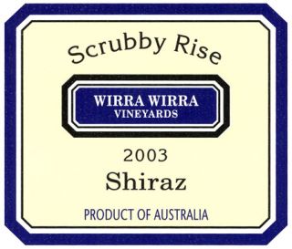 Wirra Wirra Scrubby Rise Shiraz 2003 