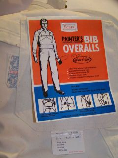 VINTAGE NEW 1970s  PAINTERS BIB OVERALLS UNION MADE NEW WITH 
