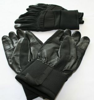 SWEDISH ARMY TACTICAL GLOVES, BLACK, NEW, REINFORCED GOAT SKIN LEATHER 