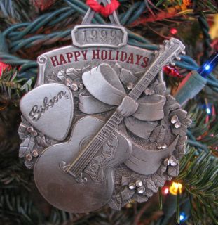 GIBSON J200 GUITAR Solid Pewter Xmas Christmas Tree Holiday Ornament