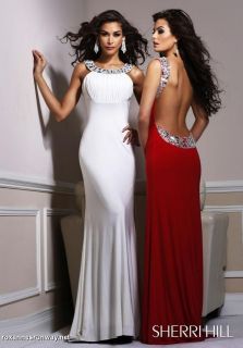 Sherri Hill 1453 Red Silver Pageant Gala Gown Dress 4