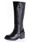 Womens Chic Buckle Strap Knee High Riding Motorcyce Biker Boots 