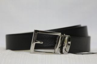 GIORGIO ARMANI Mens Blk/Drk Brown Reversible Leather Belt 1.5 YFC094 